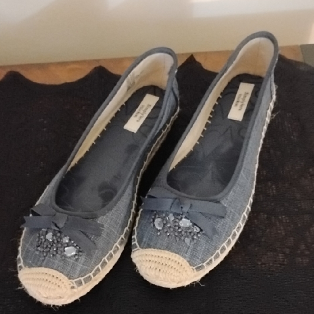 Simply Vera Vera Wang Blue Espadrilles with Gem Accents